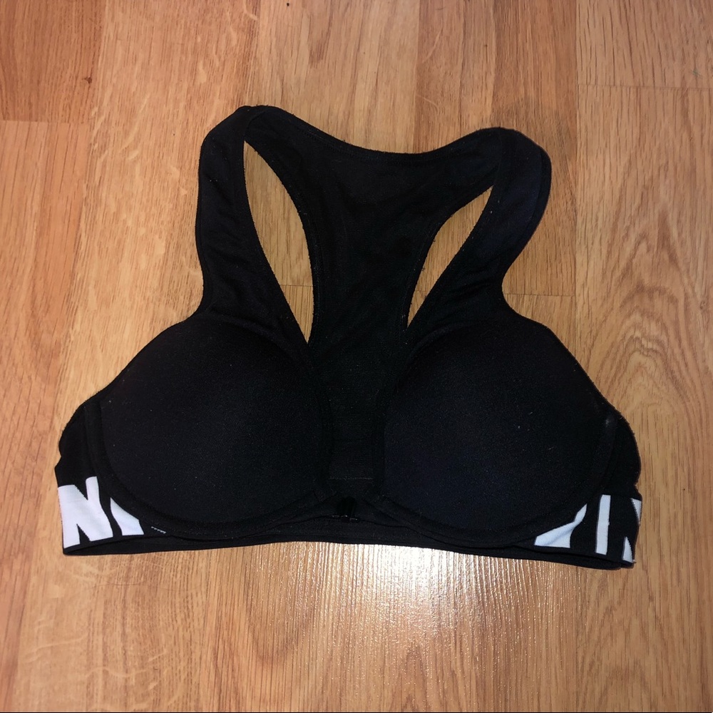 Pink low v sports bra